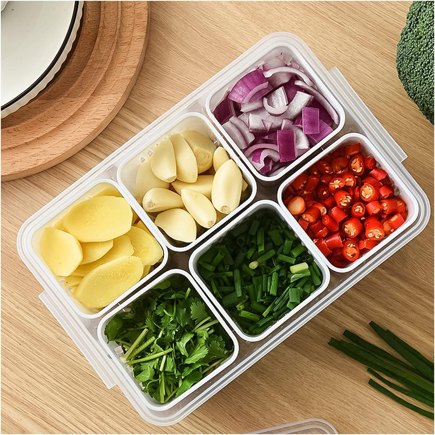 Digihollix Fridge Storage Boxes Pack of 1 – Freezer & Refrigerator Storage Container for Kitchen, Vegetable Storage, Draining Crisper, Airtight BPA-Free Food Organizer - Image 2