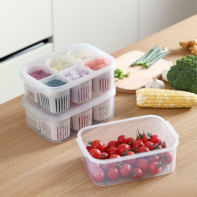 Digihollix Fridge Storage Boxes Pack of 1 – Freezer & Refrigerator Storage Container for Kitchen, Vegetable Storage, Draining Crisper, Airtight BPA-Free Food Organizer - Image 3