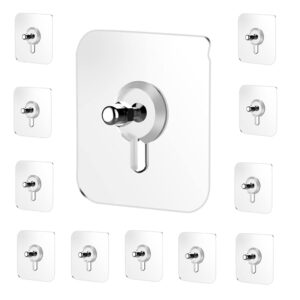 Hook1 Digihollix HM002 10 Pcs Transparent Adhesive Wall Hooks - Heavy Duty, Waterproof, No Drill, Nail-Free Hooks for Home, Kitchen & Bathroom